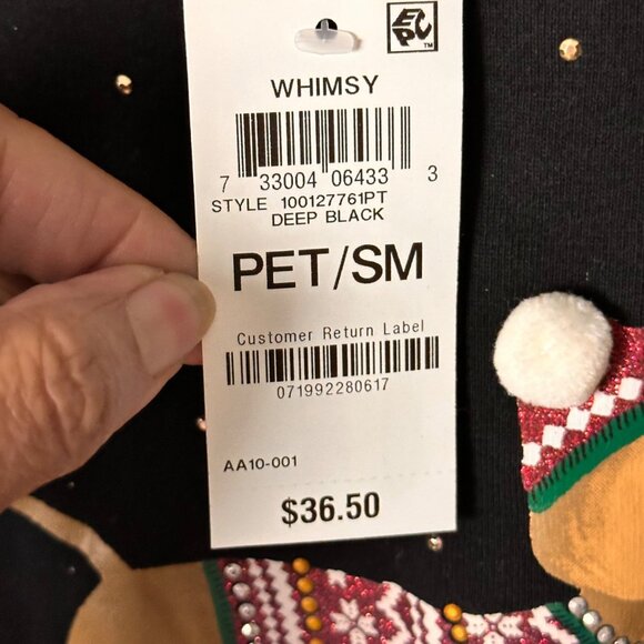 Karen Scott PSmall  Women Black Dachshund Christmas Long Sleeve Shirt - Picture 6 of 9